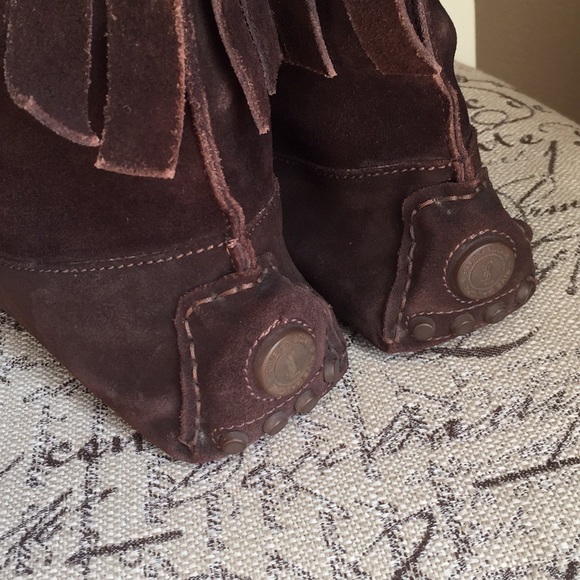 YSL brown suede moccasin booties. Size 40 - Picture 2 of 7